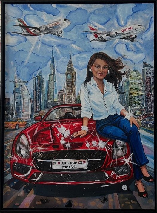 Red Car Portrait by Oana Cocindau