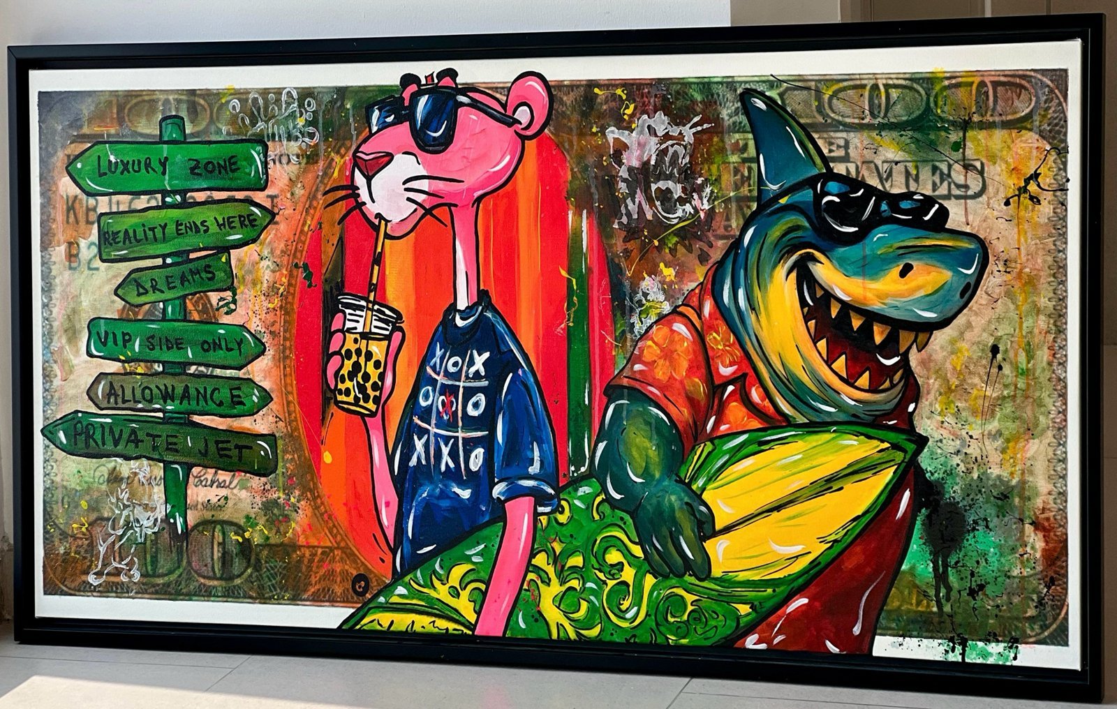 Large pop-art painting for a luxury interior by Oana Cocindau